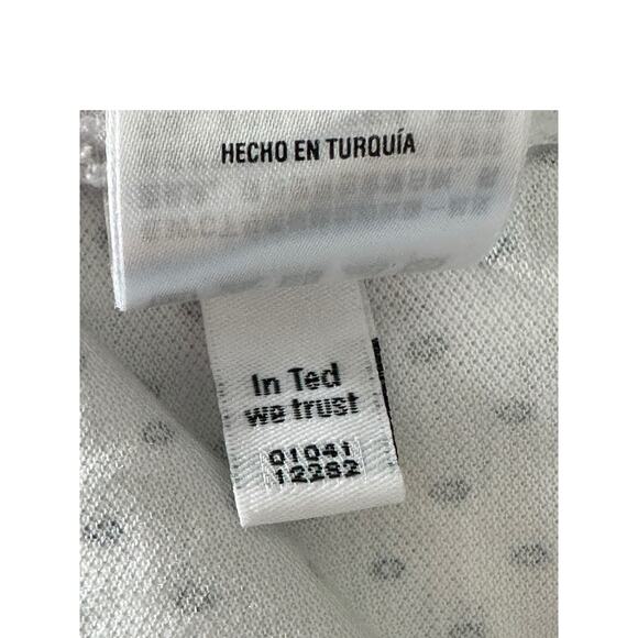 Ted Baker Shirt Men 4 Large Polo White Dots Modal Cotton Preppy Casual Golf Work - Picture 6 of 7